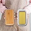 Luxury Ceramic Butter Dish with Wooden Lid & Spreader Knife – Fresh Butter Storage Container
